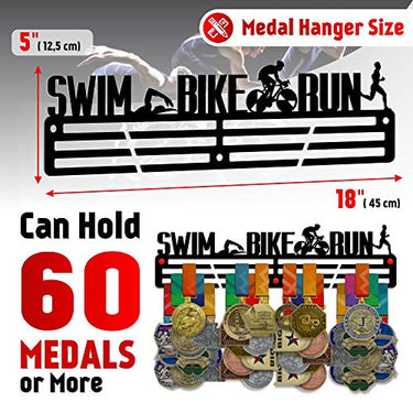Triathlon Medal Hanger — Triathlon Medal Display Rack - Metallic Art